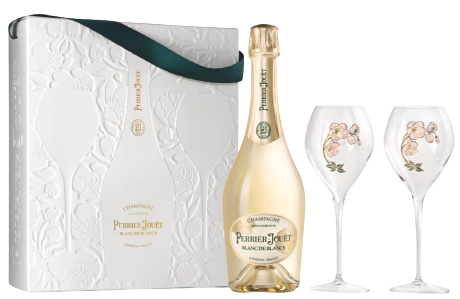 Perrier Jouet Blanc de Blanc mit 2 Gläsern in der Box Champagne non Vintage 0,75 Liter