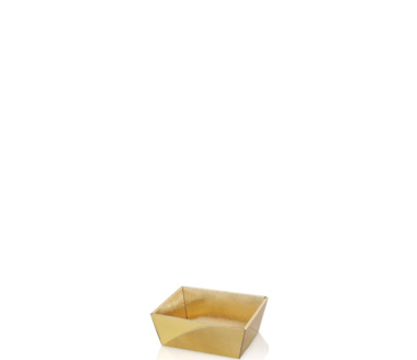 Geschenkverpackung Präsentkorb Gold viereckig klein mit Struktur