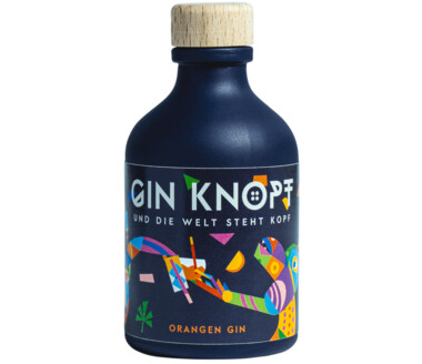 Gin Knopf BIO-Orange Miniatur Und die Welt steht Kopf