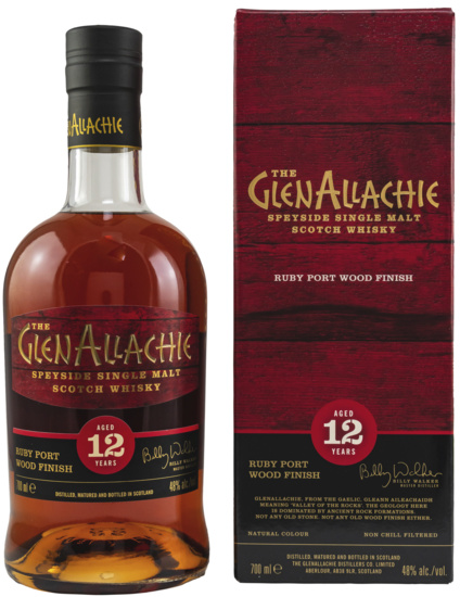 GlenAllachie 12 Years Ruby Port Wood Finish Single Malt Scotch Whisky