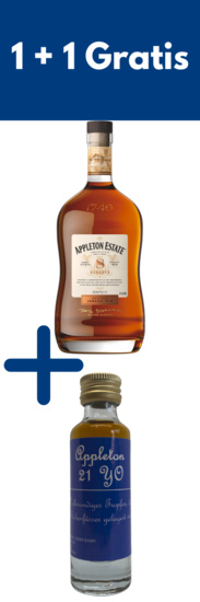 Appleton Estate Reserve Blend 8 Years old Jamaica Rum + 0,02L Miniatur Appleton Estate 21 YO
