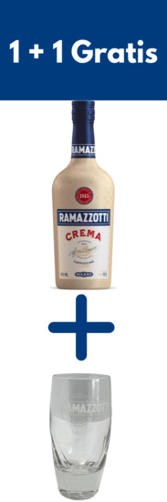 Eine Flasche Ramazzotti Crema + 1Glas Gratis