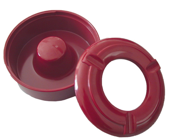 Verleih Aschenbecher Box, 24 Windaschenbecher, rot 2-teilig Durchm. 10cm, Höhe 4,7cm