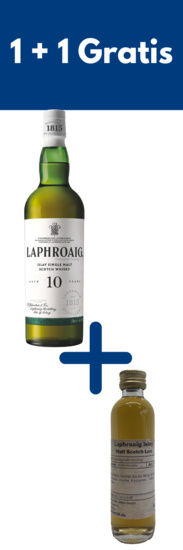 Laphroaig Islay Malt Scotch 10 Years old + 0,04l Miniatur Laphroiag Lore