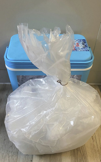 Eis (Crushed Eis) 10 kg in der Thermobox