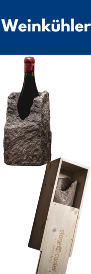 StoneCooler Porphyr Quadr Steinobjekte + Holzkiste