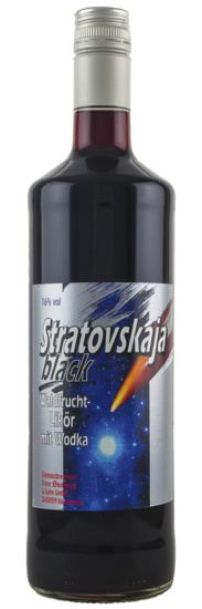 Wodka Stratovskaja schwarz Waldfruchtlikör mit Wodka