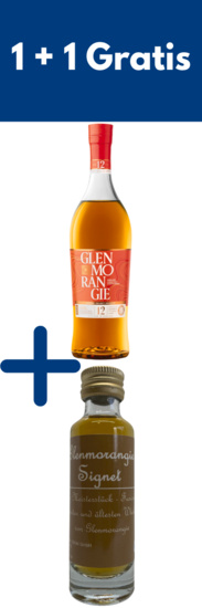 Glenmorangie Barrel Select Calvados Cask Finish 12 Years Highland Malt Scotch Whisky + 0,02L Miniatur Glenmorangie Signet