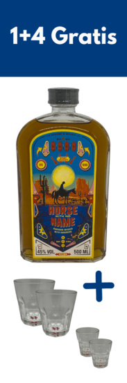 Horse with no Name Spirituose mit Bourbon Whiskey & Chili SET mit zwei Shots Gläser und zwei Tumbler Gratis