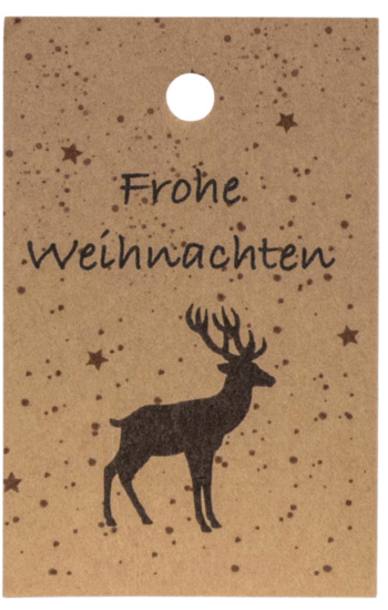 Papieranhänger Frohe Weihnachten Hirsch