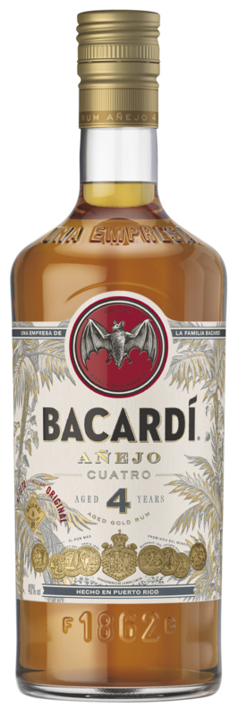 Bacardi Anejo Cuatro 4 Years Aged Gold Rum